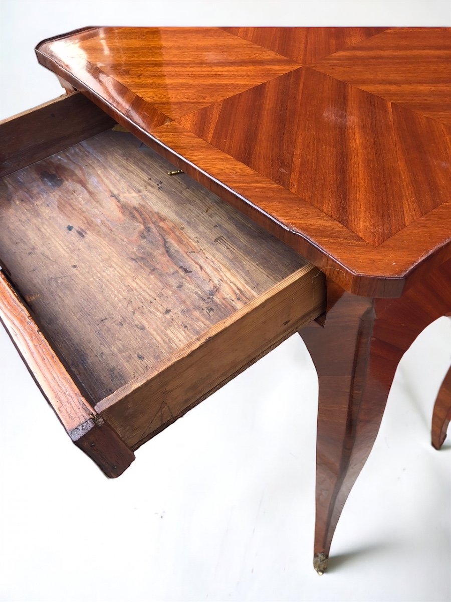 Petite Table De Salon Ou D’appoint En Placage D’amarante D’époque Louis XV - XVIIIème Siècle -photo-4