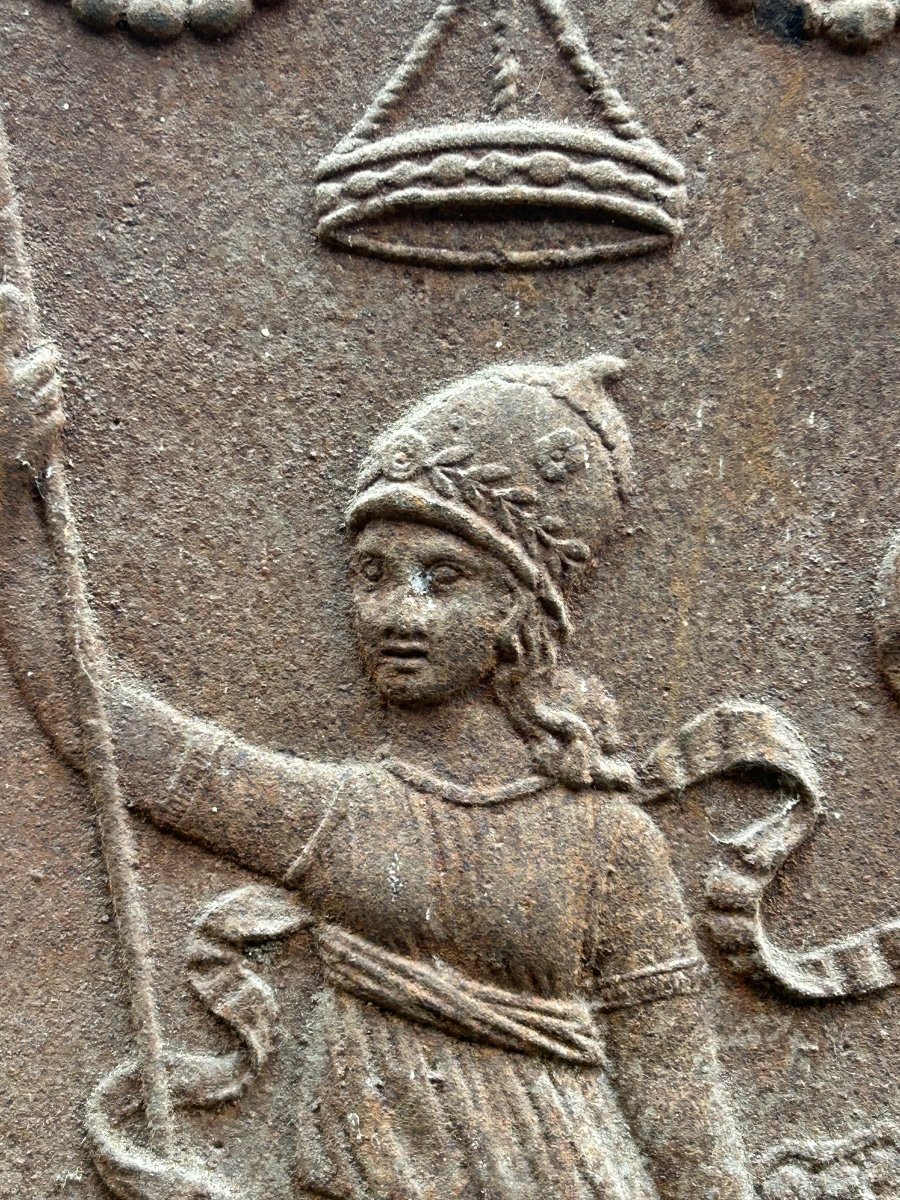 Plaque De Cheminée En Fonte D’époque XVIIIème 71 x 71 cm-photo-3