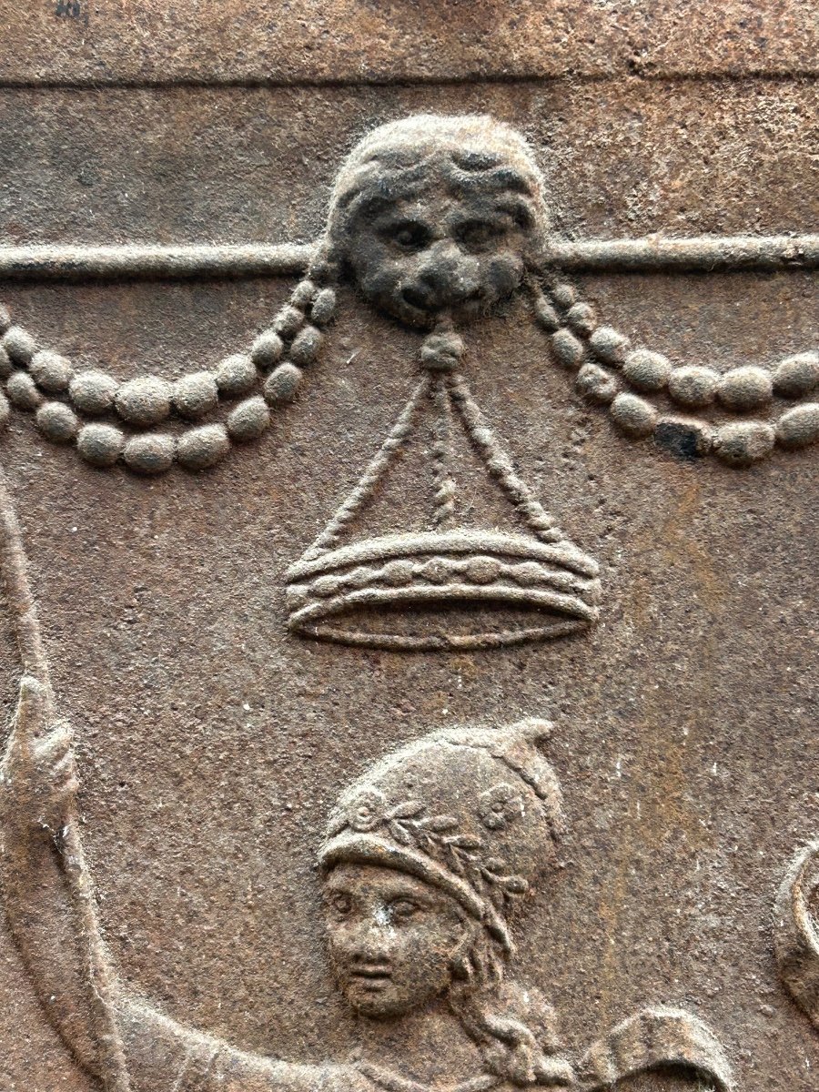 Plaque De Cheminée En Fonte D’époque XVIIIème 71 x 71 cm-photo-4