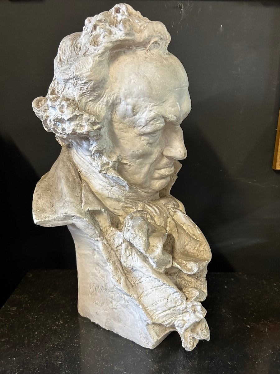 Mariano Benlliure (1862-1947) Buste De Goya - Sculpture En Plâtre H 61 cm-photo-3