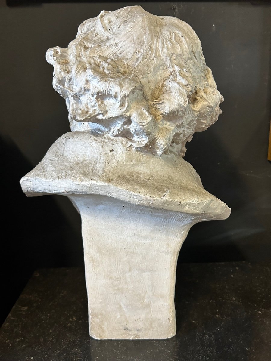 Mariano Benlliure (1862-1947) Buste De Goya - Sculpture En Plâtre H 61 cm-photo-4