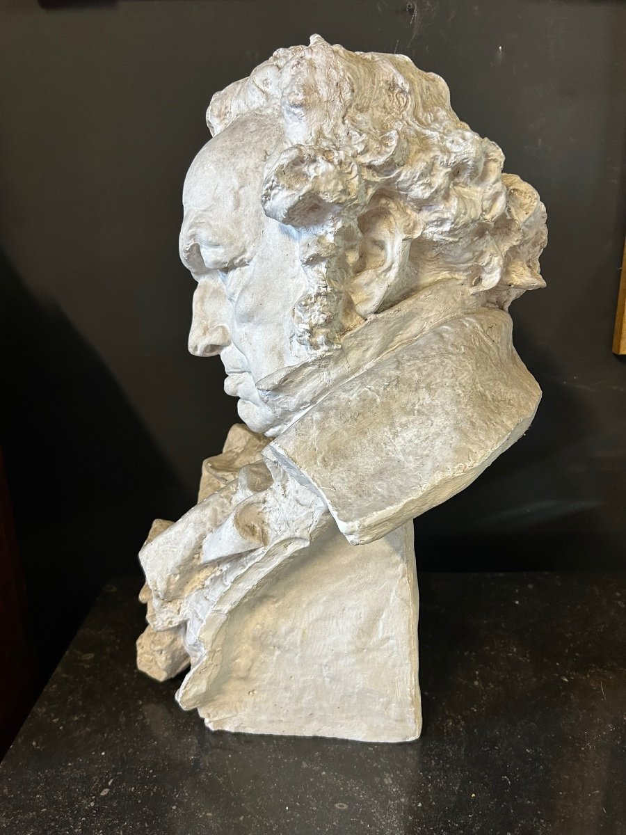 Mariano Benlliure (1862-1947) Buste De Goya - Sculpture En Plâtre H 61 cm-photo-5