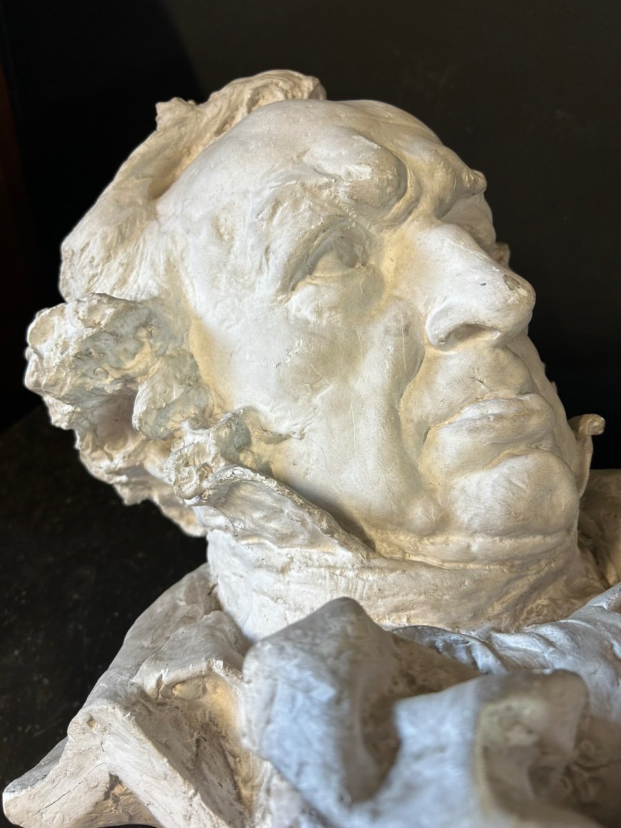 Mariano Benlliure (1862-1947) Buste De Goya - Sculpture En Plâtre H 61 cm-photo-8