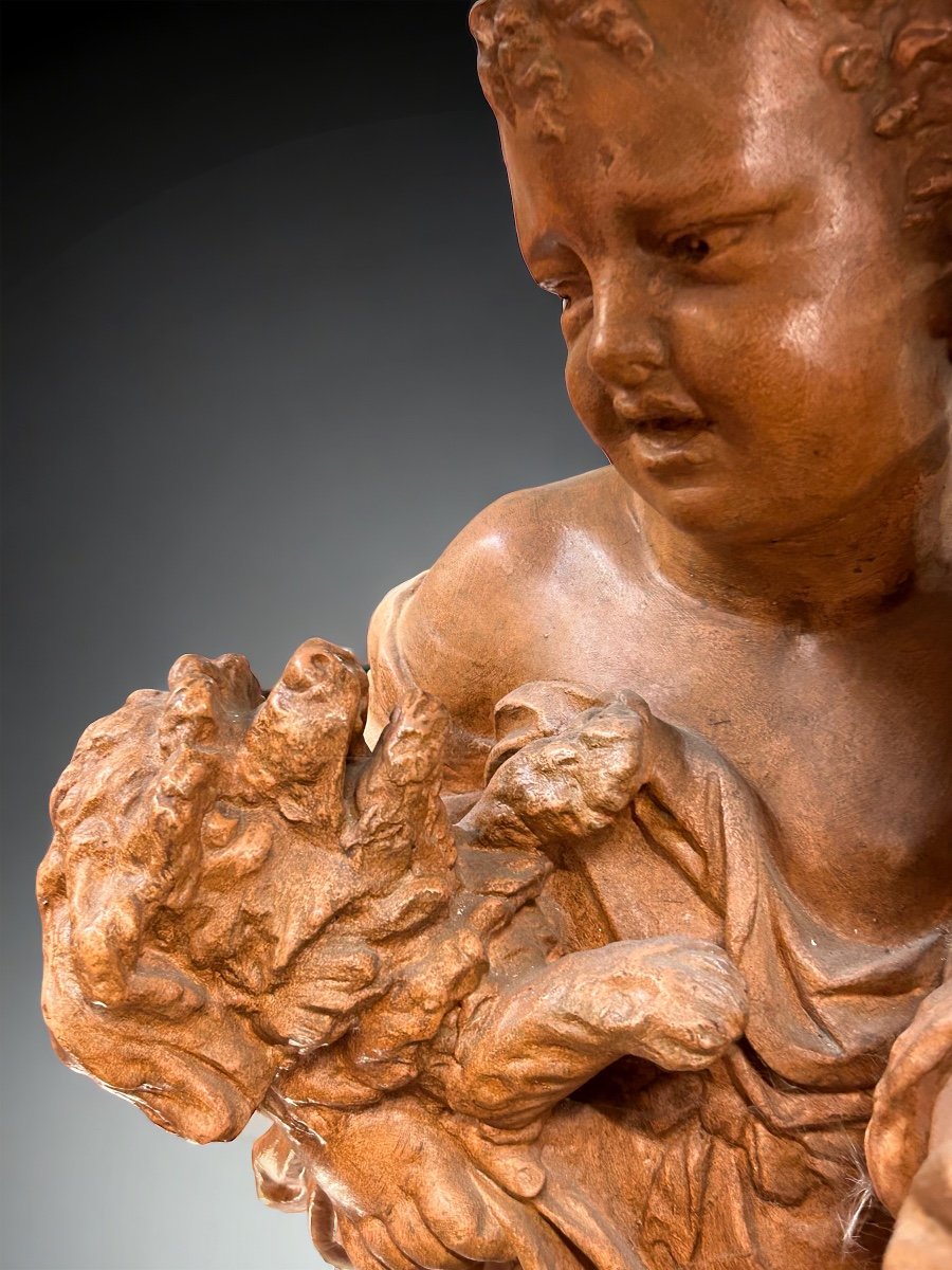 Important Terracotta Group Maison Gossin Et Visseaux In Paris Late 19th Century H 110 Cm-photo-4