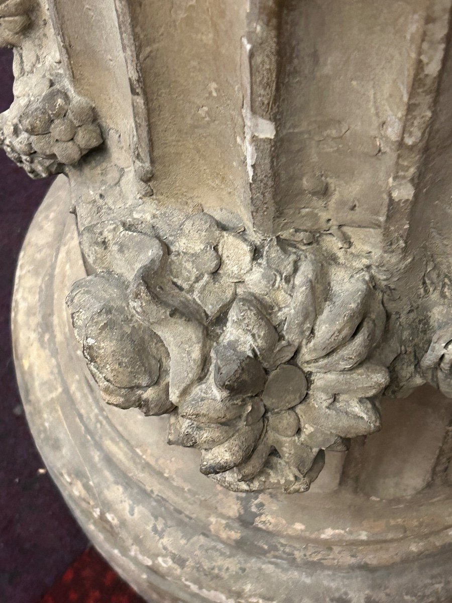 Column - Base - Terracotta Sheath Louis XVI Style Terracotta Maison Gossin XIXth-photo-5