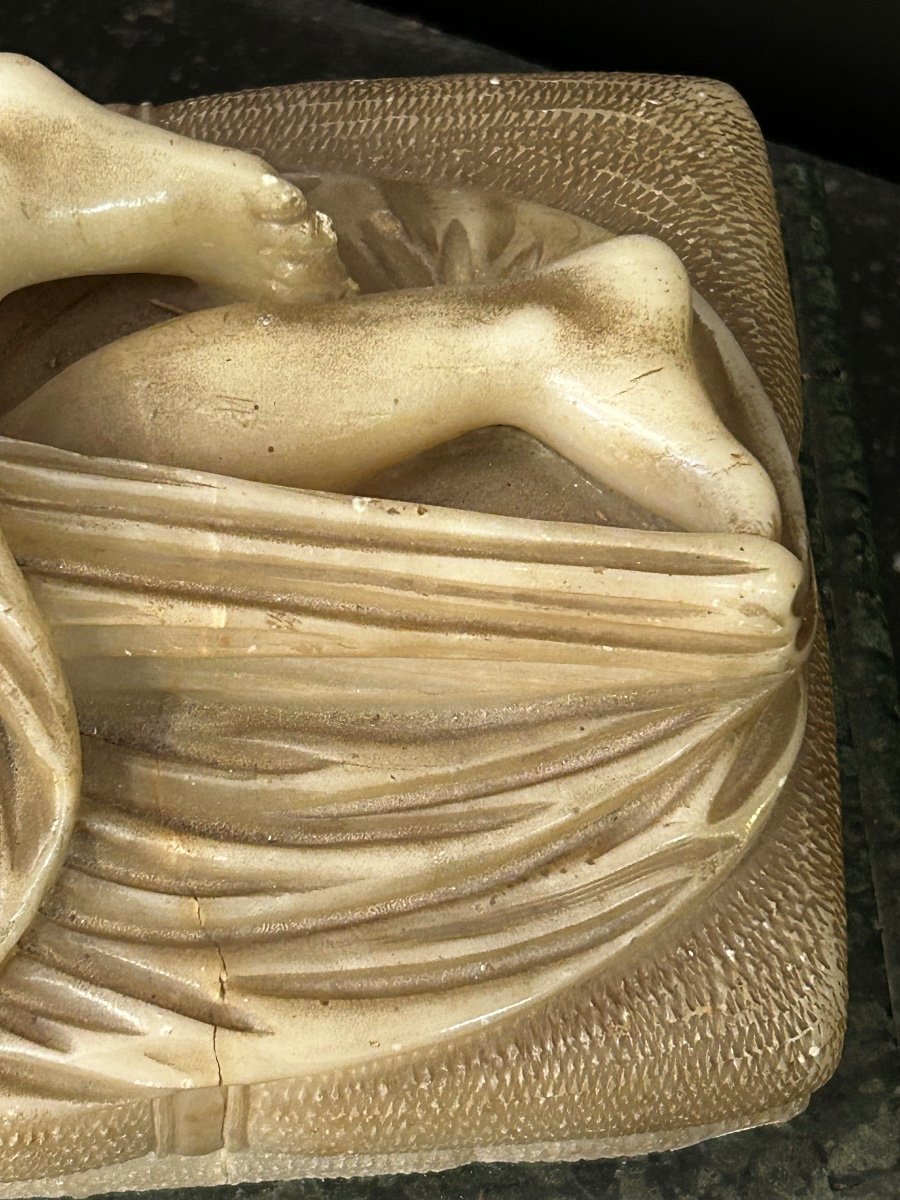 Hermaphrodite Endormi - Sculpture En Albâtre D’après L’antique D’époque Empire Début XIXéme-photo-5