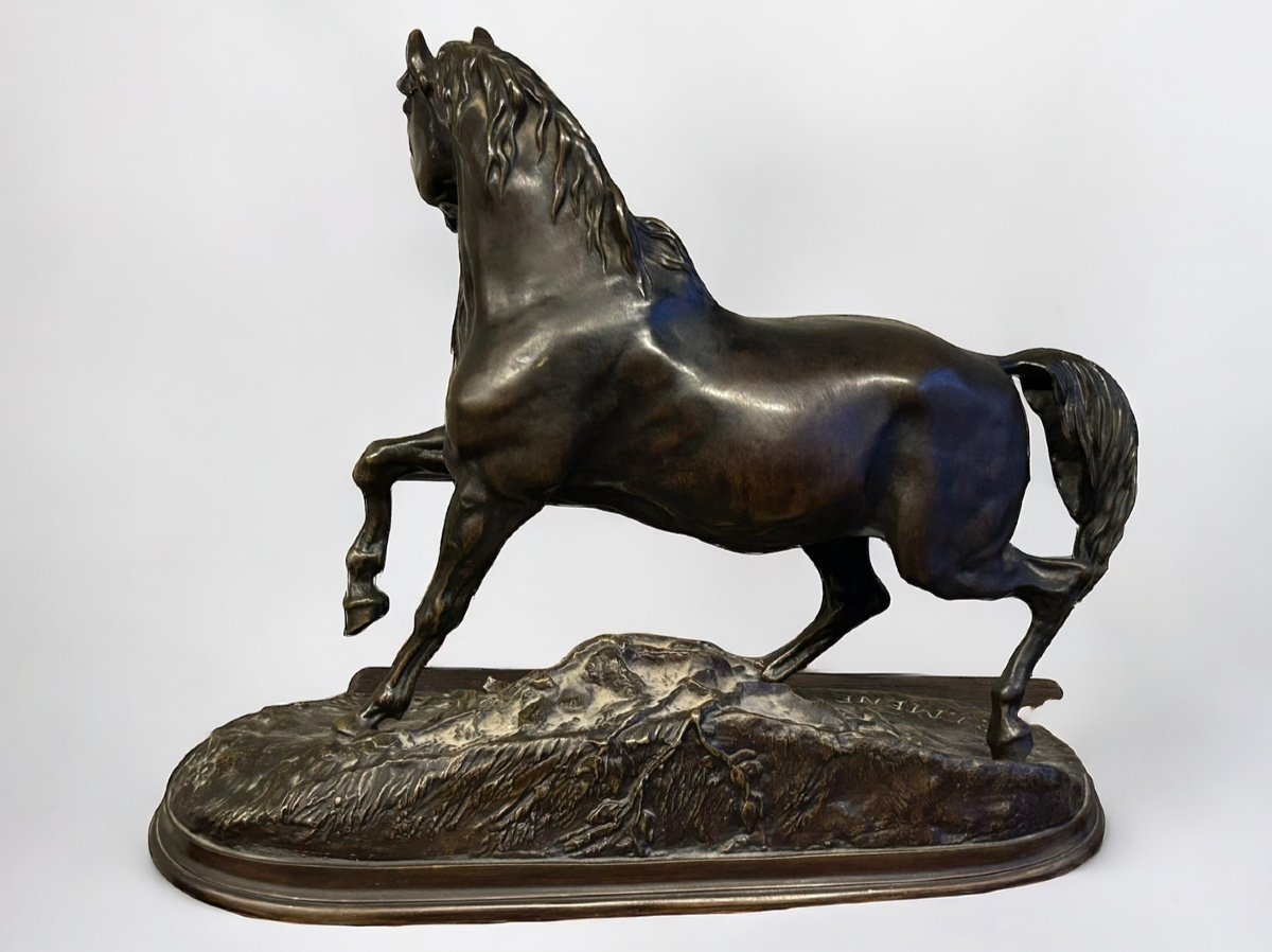 Pierre - Jules Mène (1810-1879) Le Cheval Libre épreuve En Bronze Fin XIXéme -photo-3