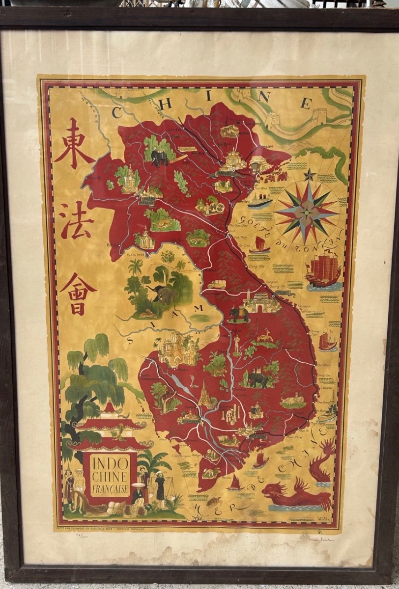 Boucher Lucien (1889-1971) French Indochina Poster - Imprimerie Perceval 1946 -photo-4