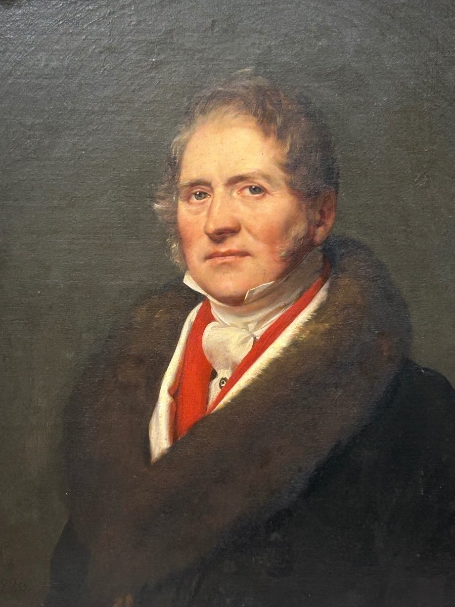 Louis Hersent (paris 1777-1860) Oil On Canvas Portrait Of Mr Edmond Garnier Deschênes (1770-?)-photo-2