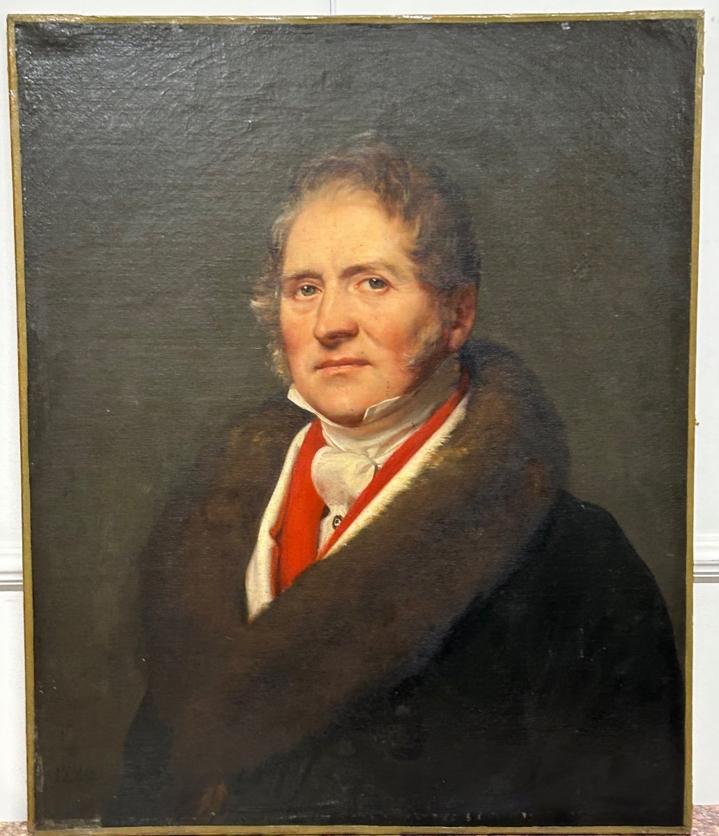 Louis Hersent (paris 1777-1860) Oil On Canvas Portrait Of Mr Edmond Garnier Deschênes (1770-?)-photo-4