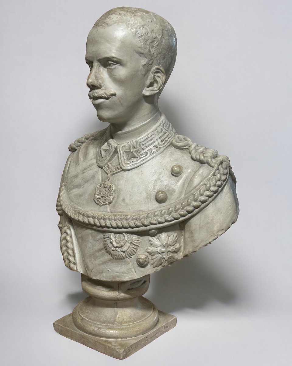 Humbert 1st King Of Italy (1844-1900) Large Plaster Bust Early 19th Century Humberto 1st -photo-7
