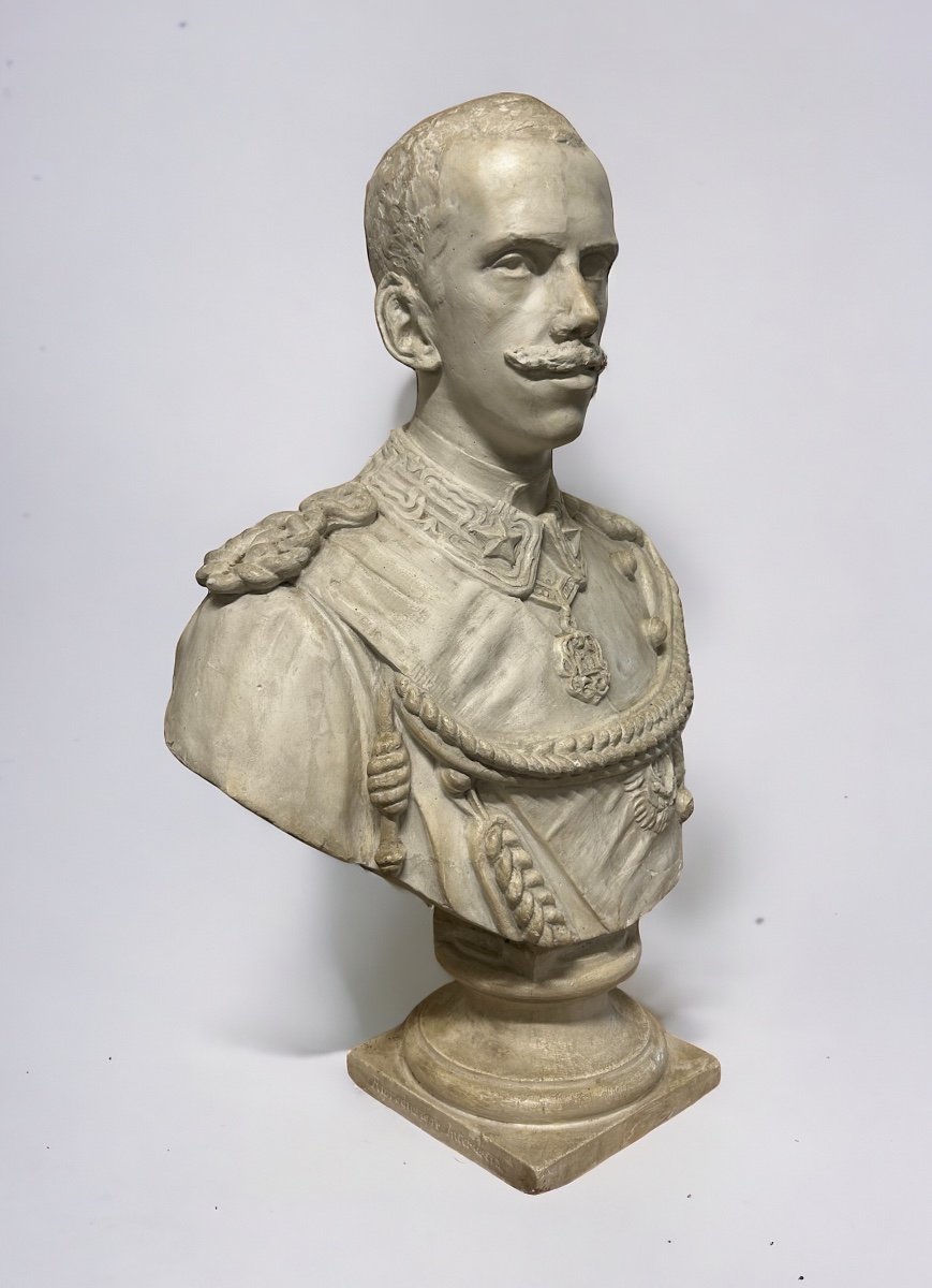 Humbert 1st King Of Italy (1844-1900) Large Plaster Bust Early 19th Century Humberto 1st -photo-8