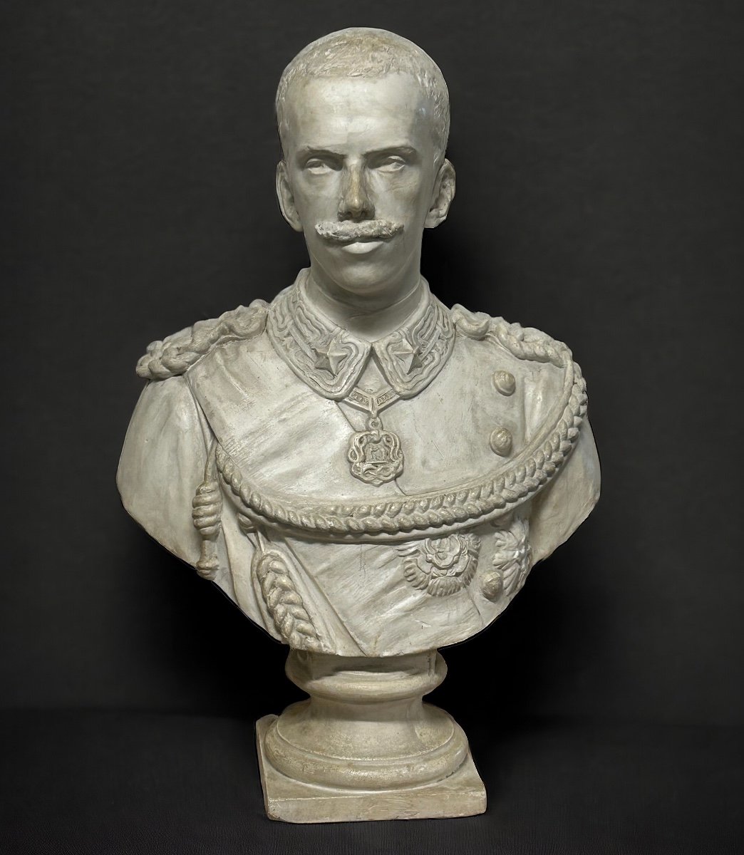 Humbert 1st King Of Italy (1844-1900) Large Plaster Bust Early 19th Century Humberto 1st 