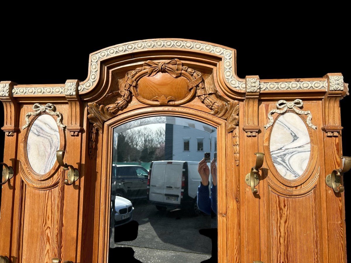 Grand Vestiaire - Porte Manteau De Style Louis XVI En Pitchpin époque fin XIXéme -photo-3