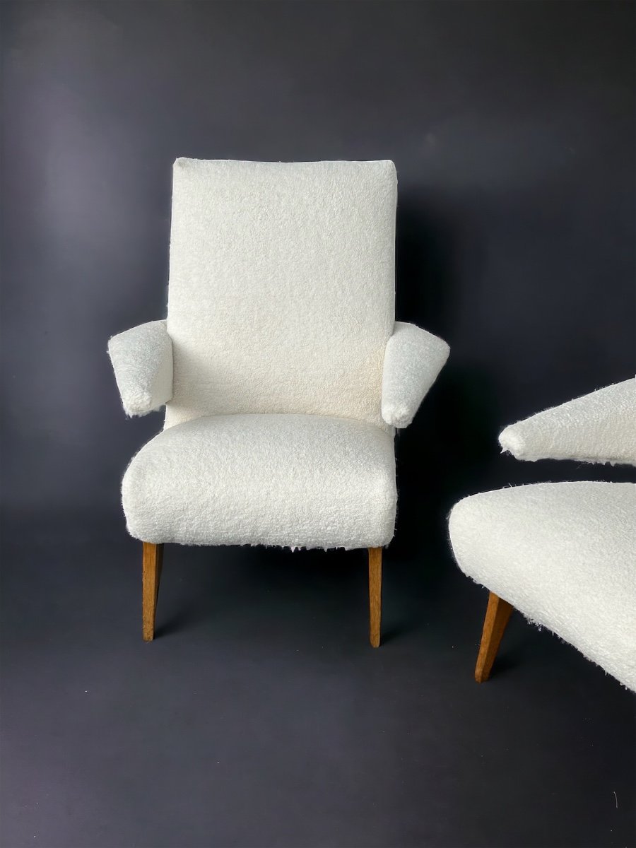 Pair Of Vintage Armchairs From The 1950s-60s Refurbished -photo-5