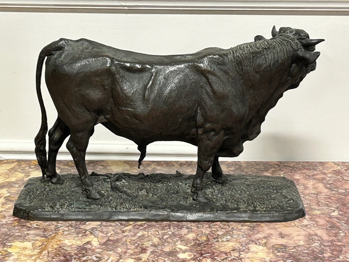 Pierre-jules Mène ( 1810-1879) Le Taureau Normand - Sculpture En Bronze XIXéme -photo-3