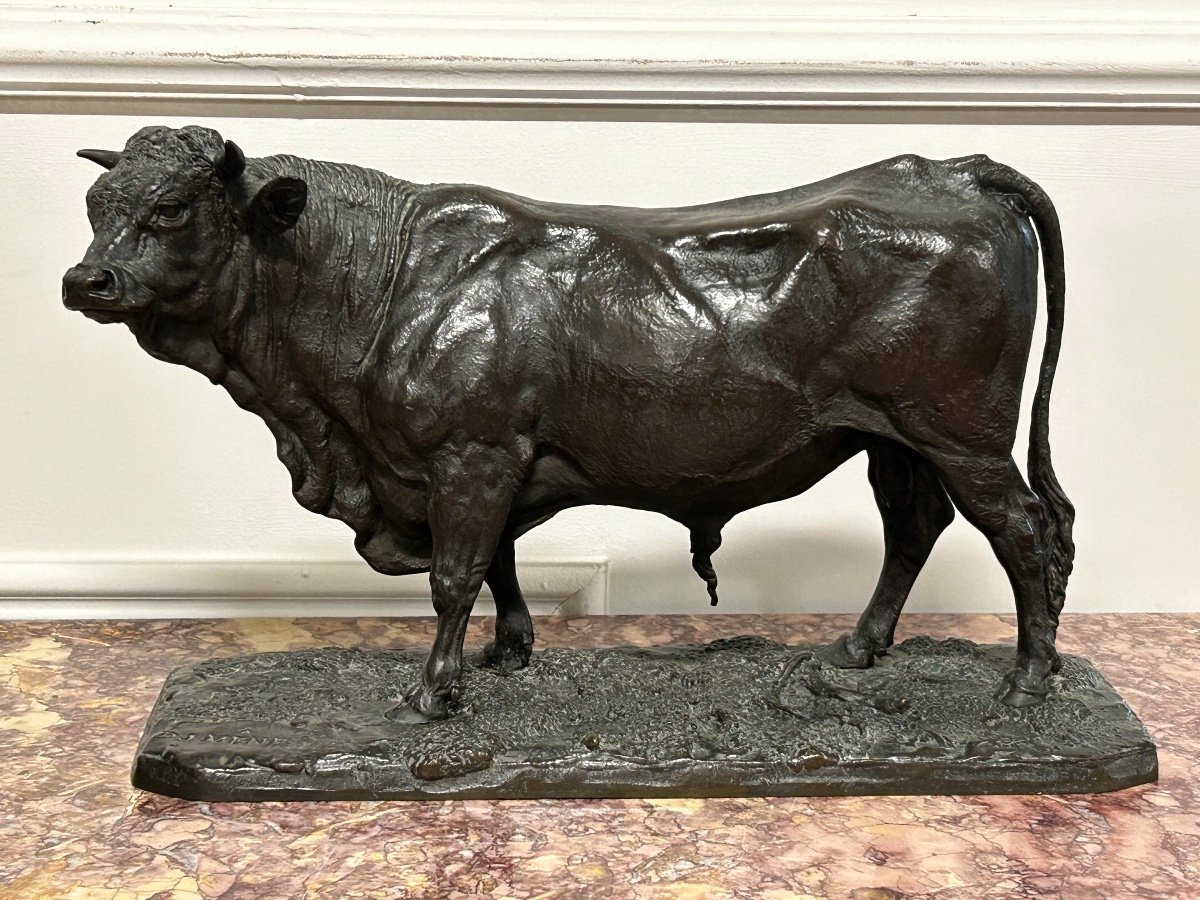 Pierre-jules Mène ( 1810-1879) Le Taureau Normand - Sculpture En Bronze XIXéme 