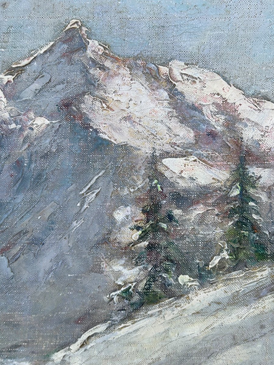 Clément Castelli (1870-1959) Huile Sur Toile Paysage De Montagne Début XXéme Siècle -photo-6