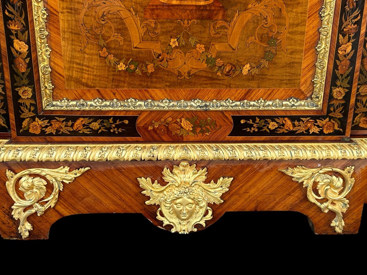 Buffet Height Support - Sideboard Three Doors Napoleon III Period Stamped By Monbro Aîné-photo-7