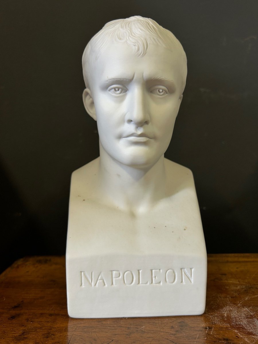 Bust Of Napoleon Bonaparte Emperor In Biscuit Porcelain After Canova Early 20th Century-photo-2