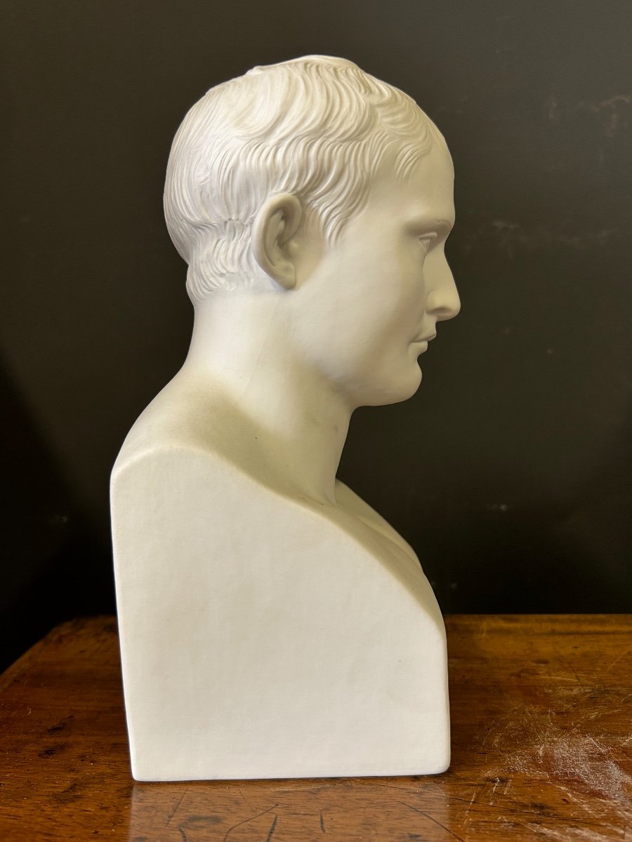 Bust Of Napoleon Bonaparte Emperor In Biscuit Porcelain After Canova Early 20th Century-photo-4