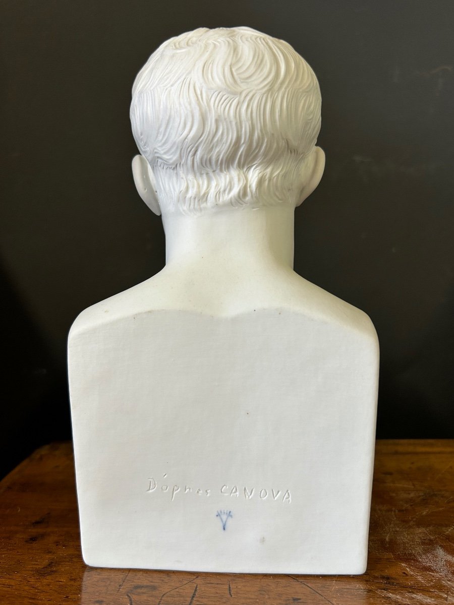 Bust Of Napoleon Bonaparte Emperor In Biscuit Porcelain After Canova Early 20th Century-photo-1