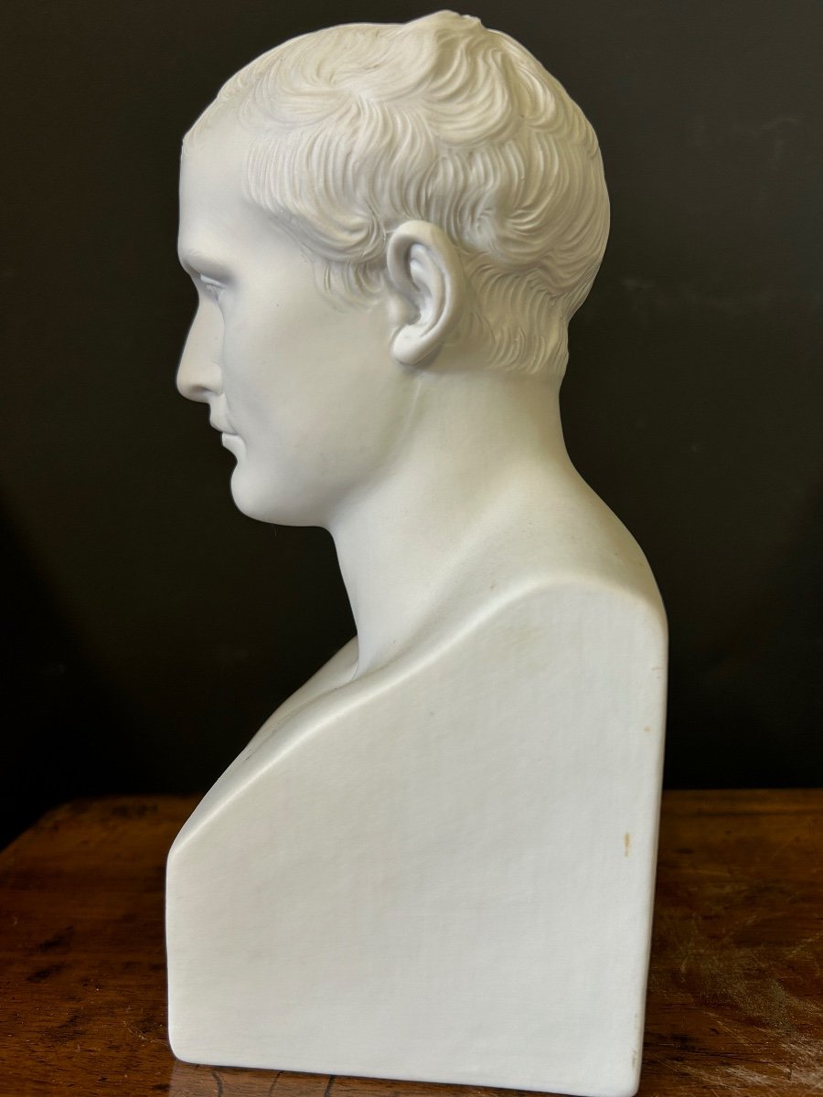 Bust Of Napoleon Bonaparte Emperor In Biscuit Porcelain After Canova Early 20th Century-photo-2
