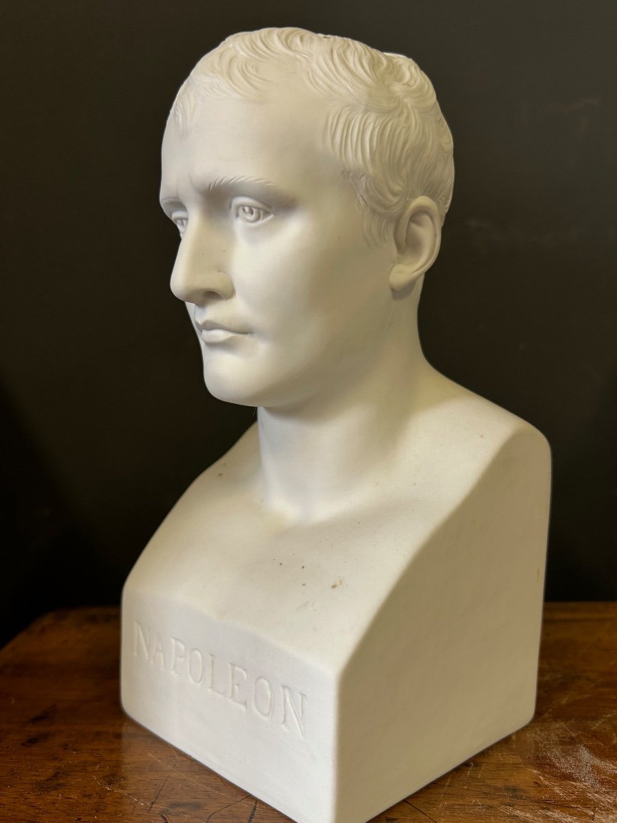 Bust Of Napoleon Bonaparte Emperor In Biscuit Porcelain After Canova Early 20th Century-photo-3