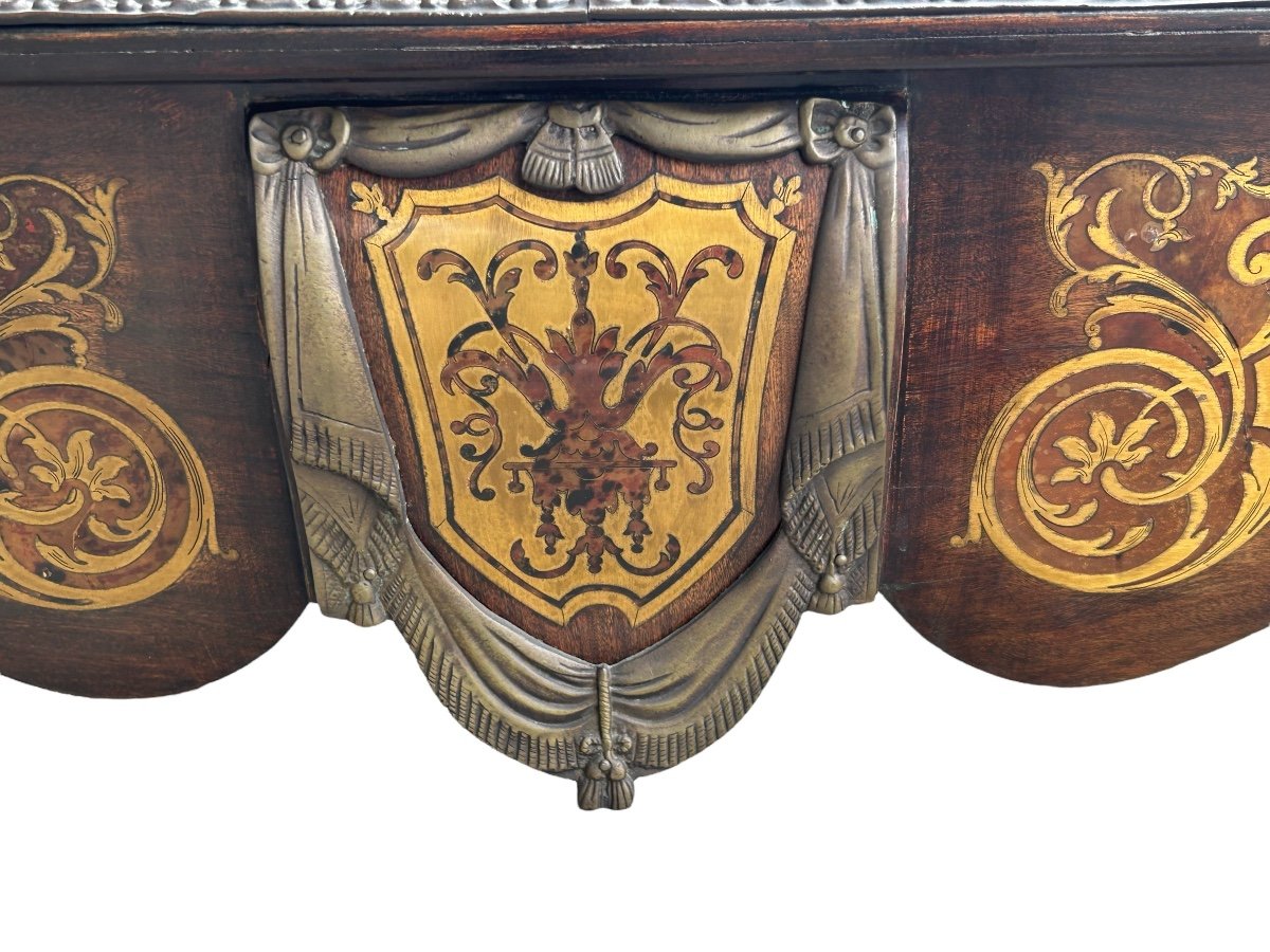 Louis XV Style Games Table Boulle Marquetry From The 20th Century -photo-3