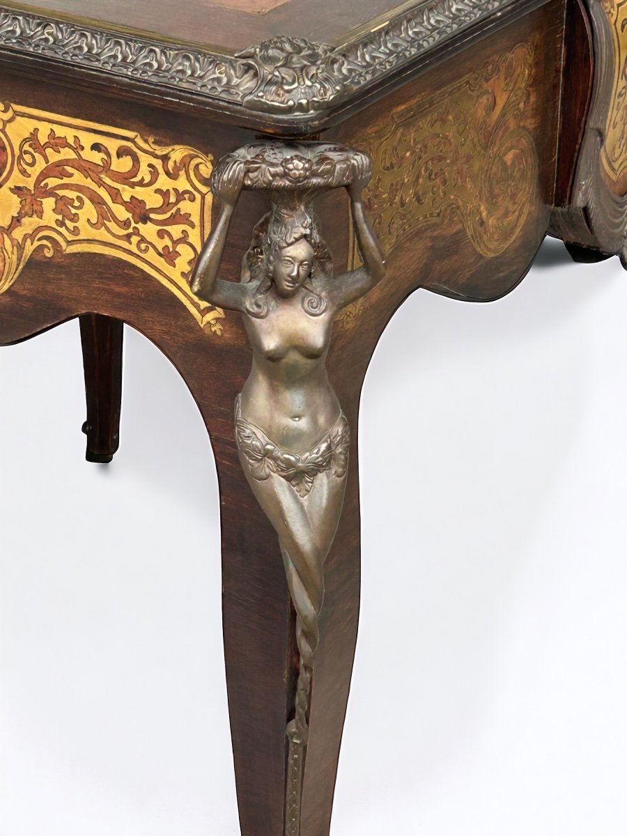 Louis XV Style Games Table Boulle Marquetry From The 20th Century -photo-1