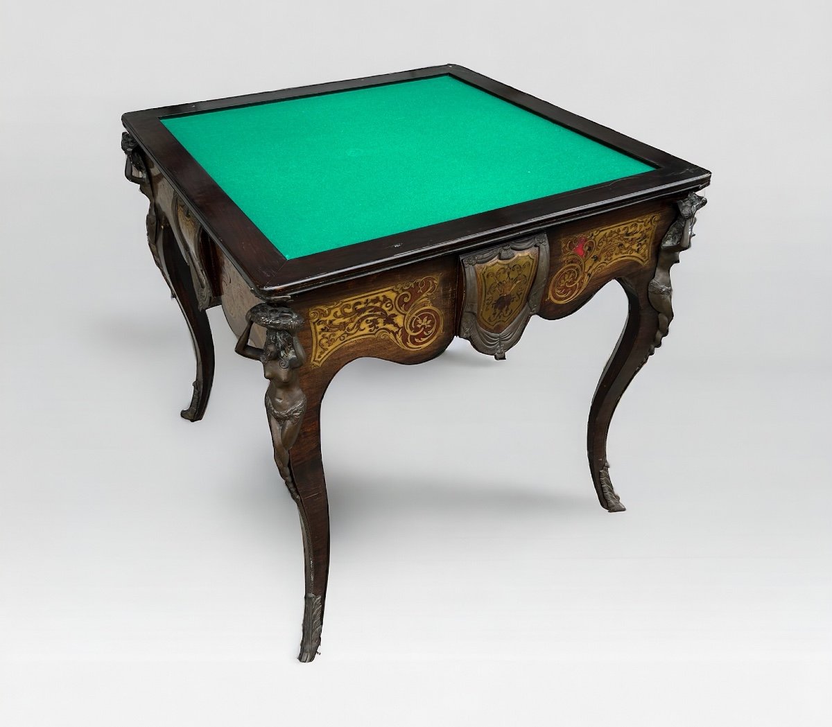 Louis XV Style Games Table Boulle Marquetry From The 20th Century -photo-5