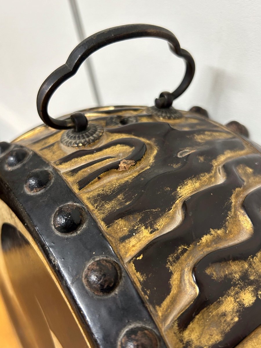 Rare Et Ancien Tambour - Tambourin - Gong - Art Du Japon époque Meiji  Laque Doré XIXéme Siècle-photo-7
