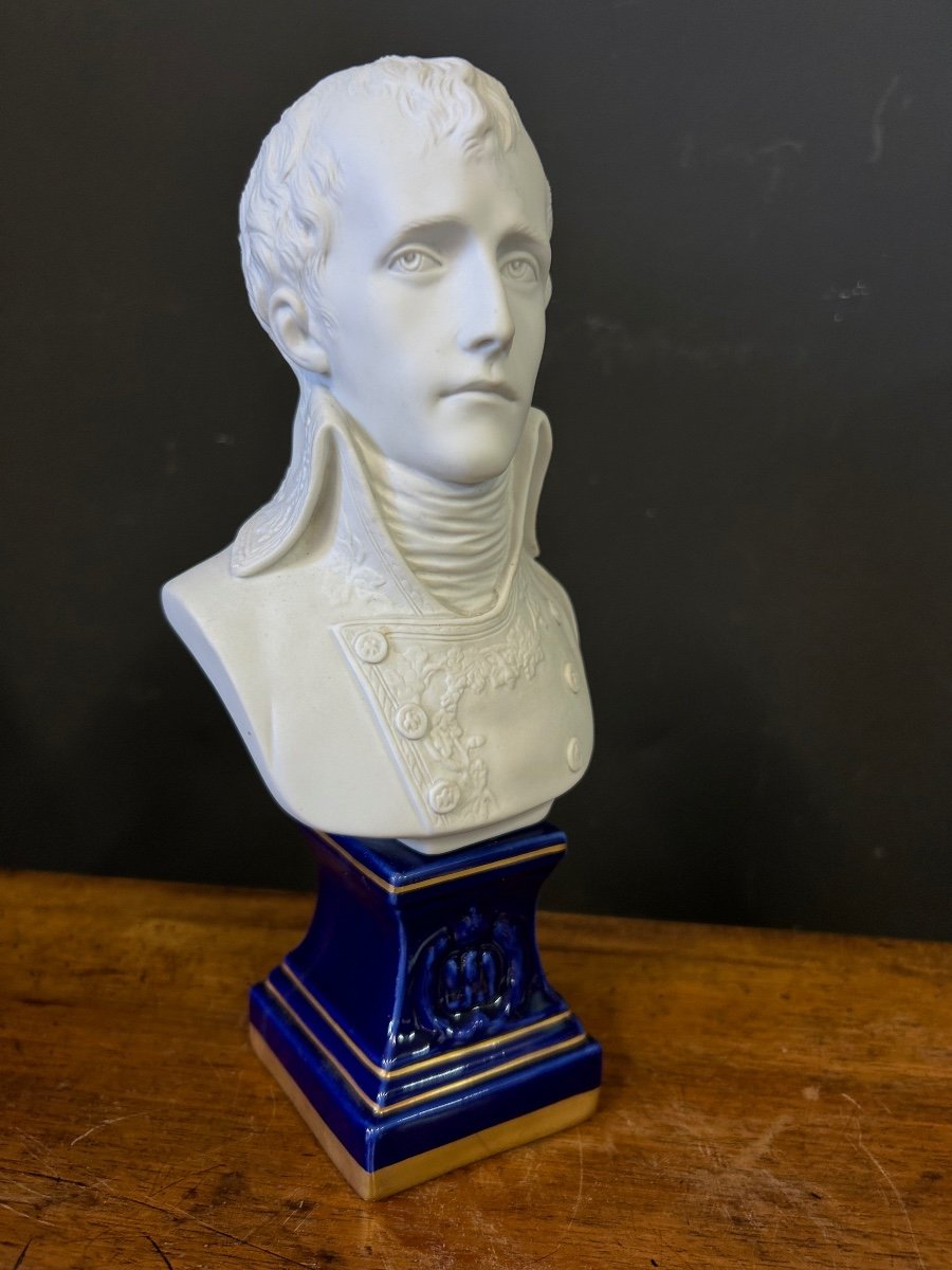 Buste Du Premier Consul Napoléon Bonaparte En Biscuit De Porcelaine - Empire -photo-2