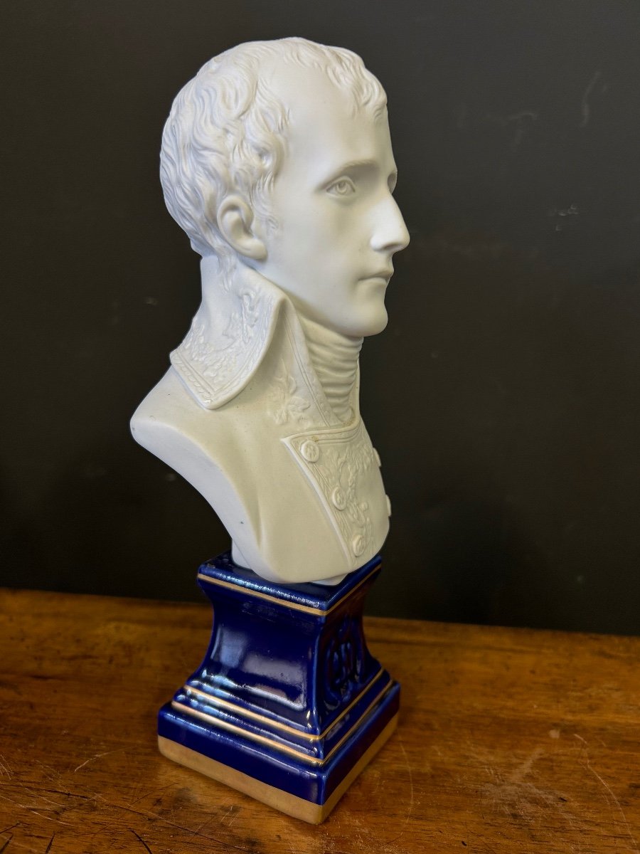 Buste Du Premier Consul Napoléon Bonaparte En Biscuit De Porcelaine - Empire -photo-3
