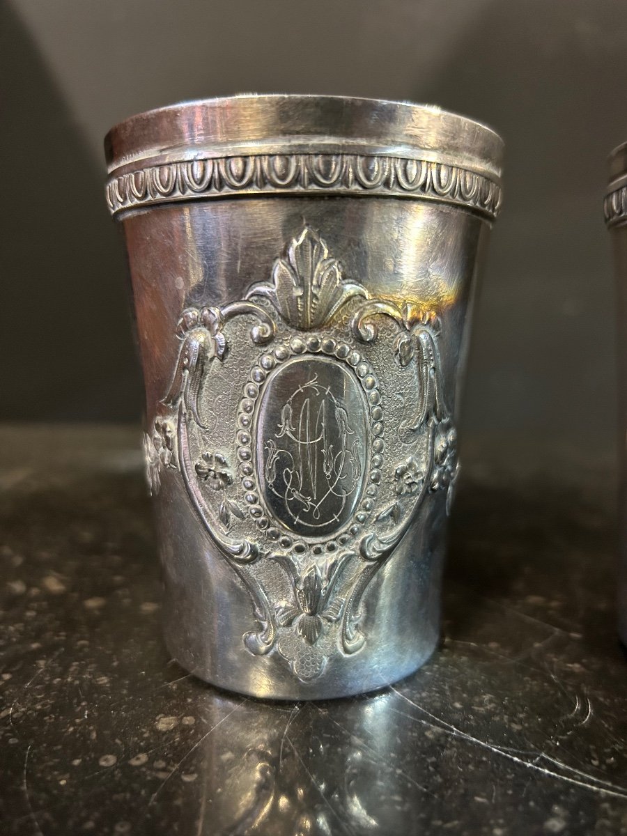 Pair Of Timpani In Sterling Silver With Napoleon III Minerva Hallmark - Weight: 345 Gr-photo-3