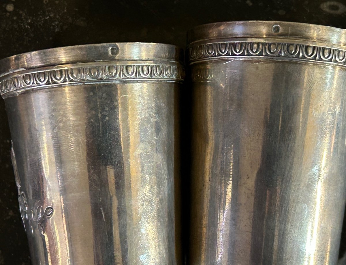 Pair Of Timpani In Sterling Silver With Napoleon III Minerva Hallmark - Weight: 345 Gr-photo-4