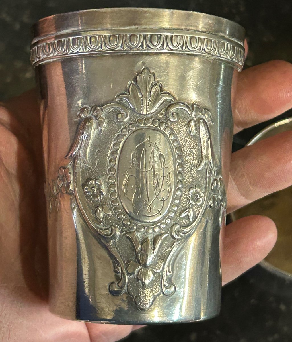 Pair Of Timpani In Sterling Silver With Napoleon III Minerva Hallmark - Weight: 345 Gr-photo-5