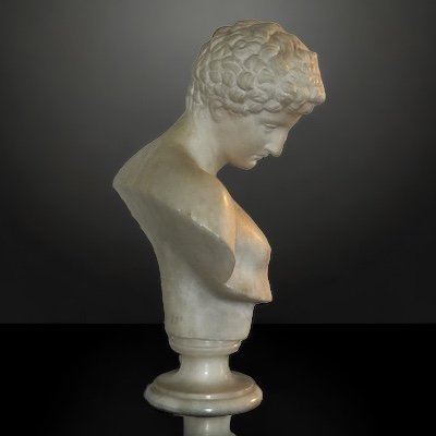 Buste De L’antinoüs Du Capitole En Albâtre Début XXéme Siècle - Art Romain antique-photo-3