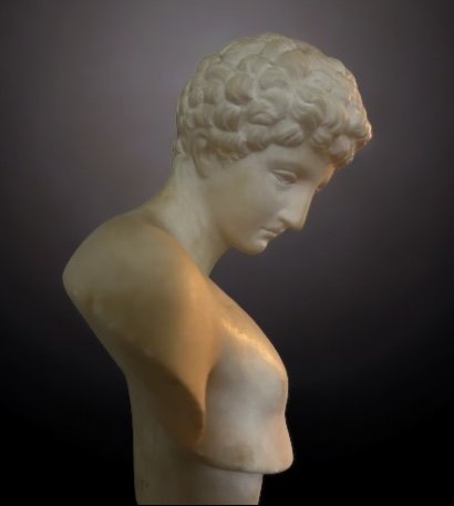 Bust Of The Antinous From The Capitol In Alabaster Early 20th Century - Ancient Roman Art-photo-6