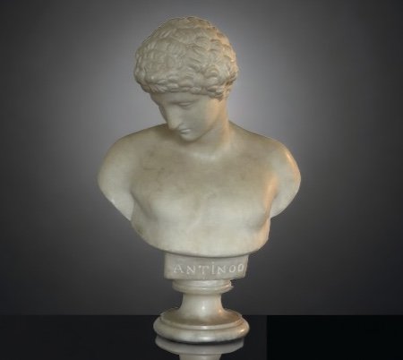 Buste De L’antinoüs Du Capitole En Albâtre Début XXéme Siècle - Art Romain antique