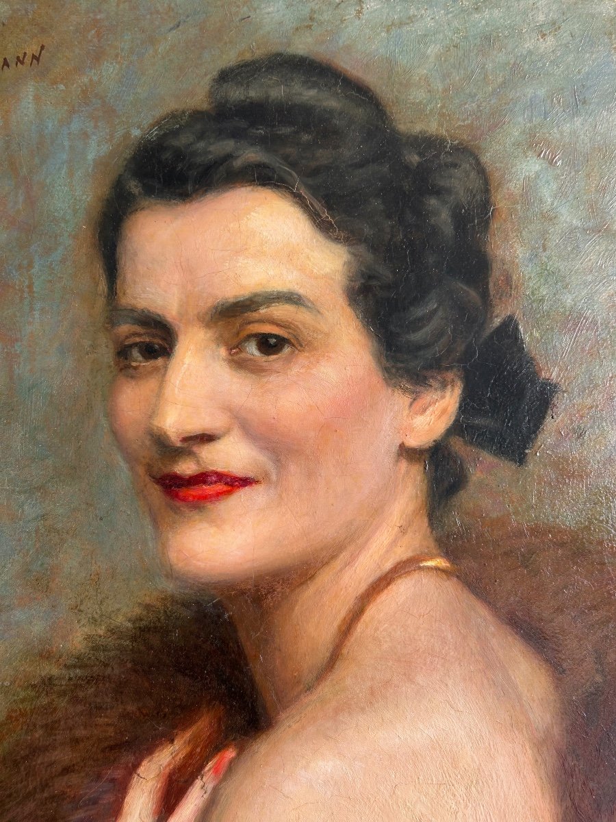 Jacques Weismann (1878-1962) Portrait De Femme Art Déco - Huile/carton-photo-2