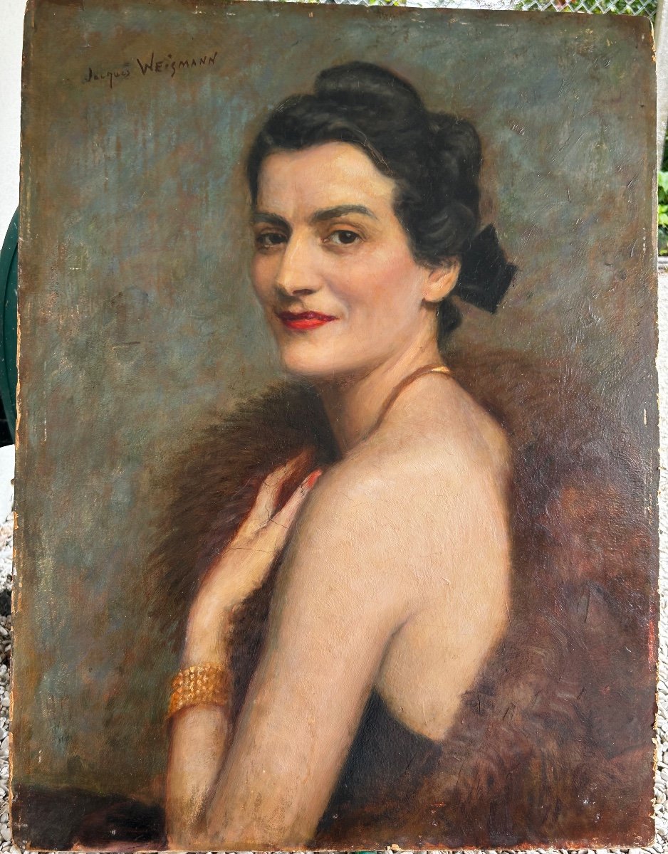 Jacques Weismann (1878-1962) Portrait De Femme Art Déco - Huile/carton-photo-7