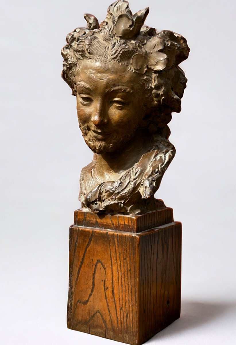Fernando Ciancianaini (1889-1954) Original Terracotta Sculpture - Bust Of Young Man -photo-2