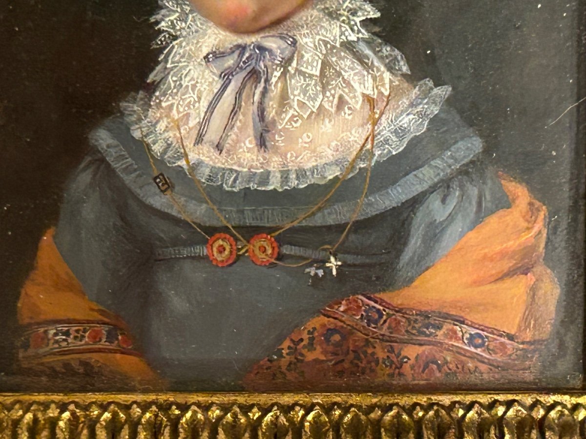 Miniature Early 19th Century Portrait Of Woman Empire Period Signed E Bonneau-photo-7