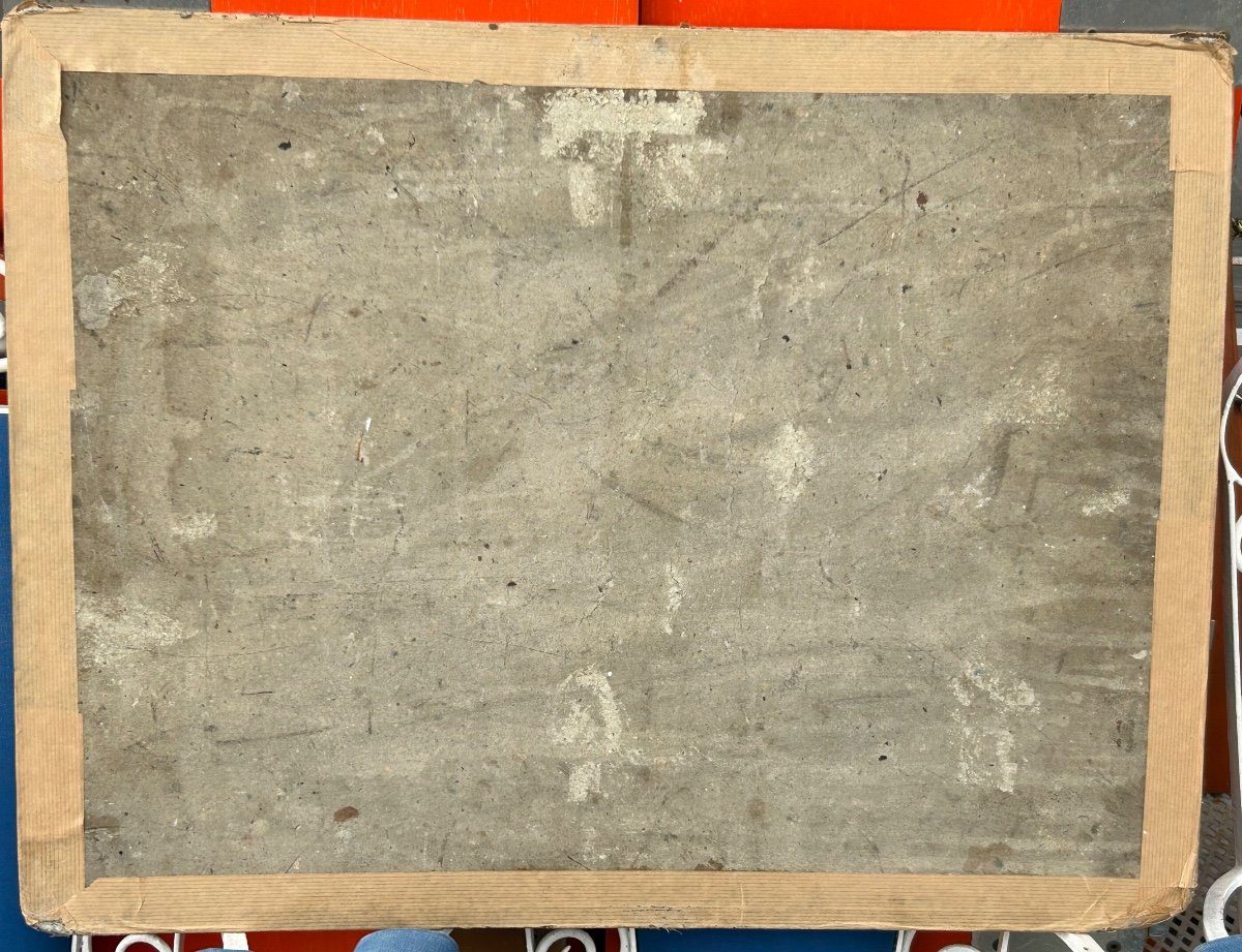 Tableau Peinture Huile Sur Carton époque Fin XIXéme étude -Attilla et le Pape Léon 1er -photo-8