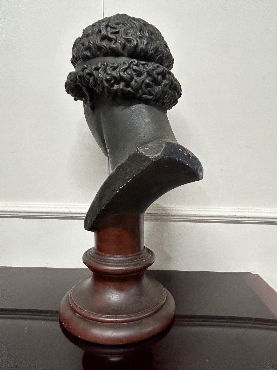 Athena Lemnia Greek Goddess Sculpture In Bronze Patinated Plaster Early 20th Century H 60 Cm-photo-3