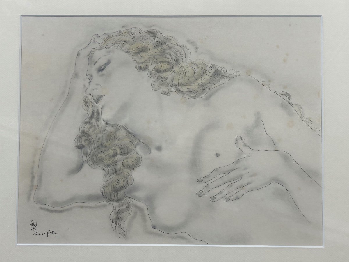 Tsuguharu Foujita (1886-1968) The Sleeping Blonde - Original Lithograph Early 20th Century -photo-3