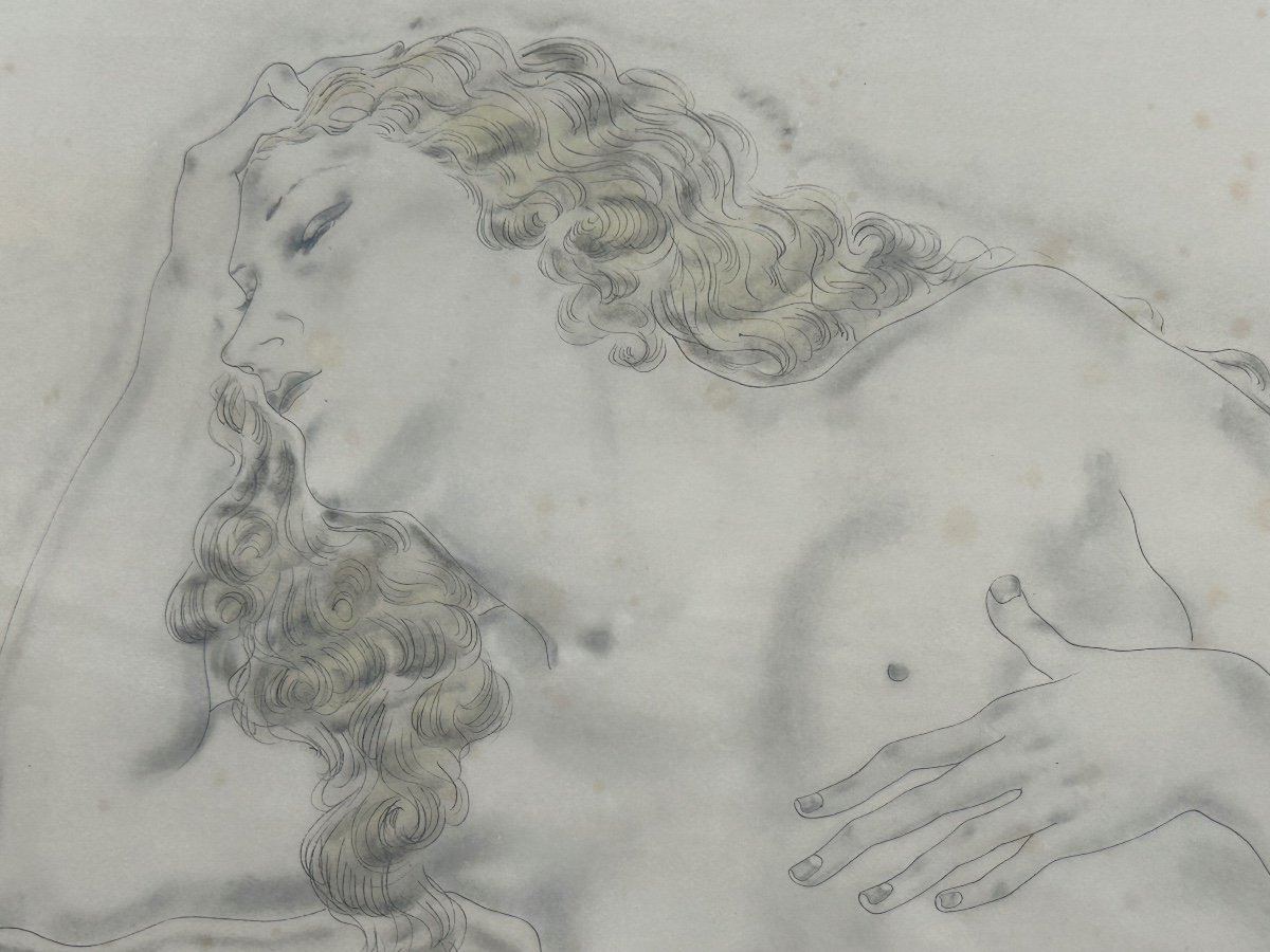 Tsuguharu Foujita (1886-1968) The Sleeping Blonde - Original Lithograph Early 20th Century -photo-4