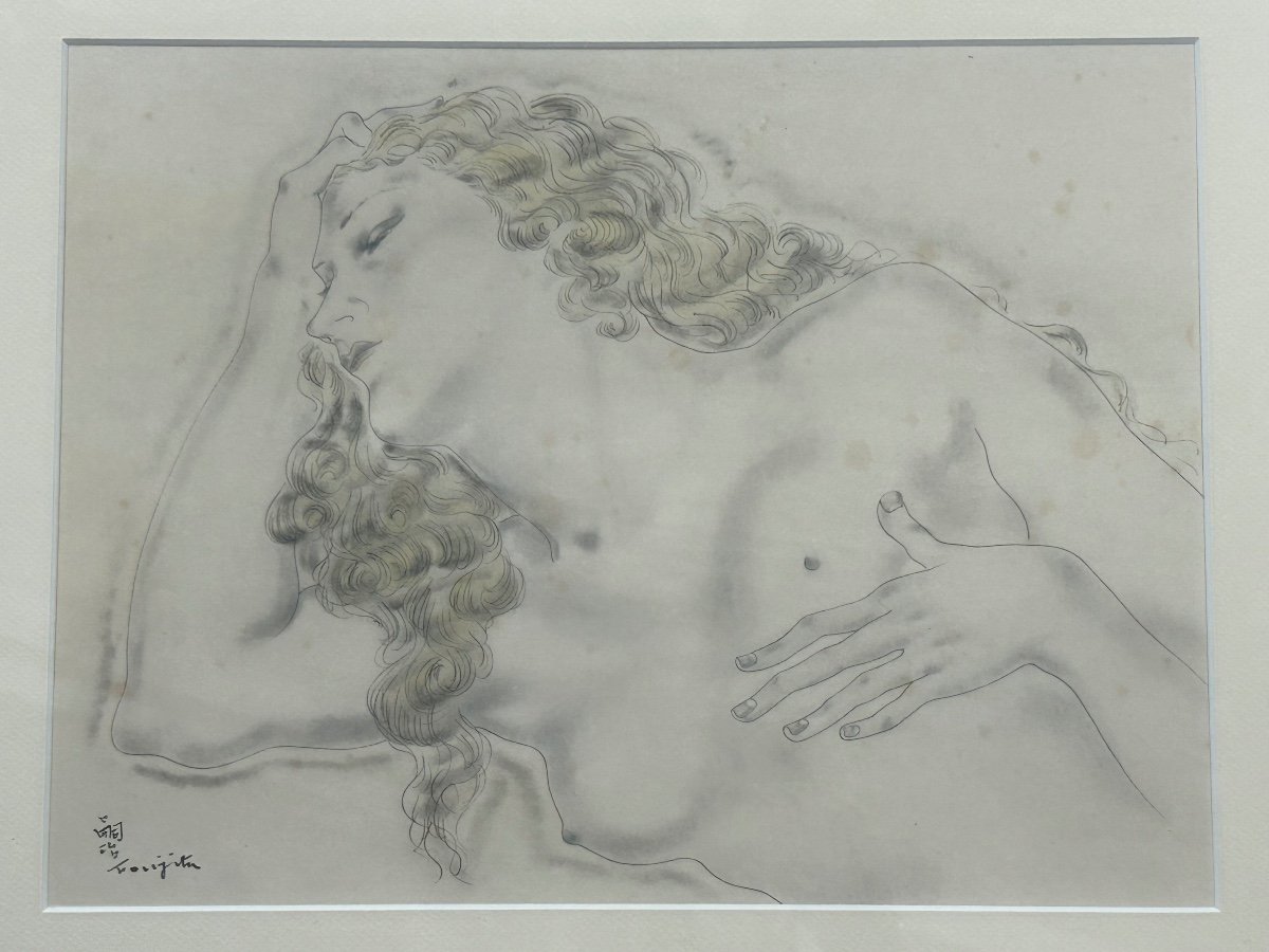Tsuguharu Foujita (1886-1968) The Sleeping Blonde - Original Lithograph Early 20th Century -photo-4