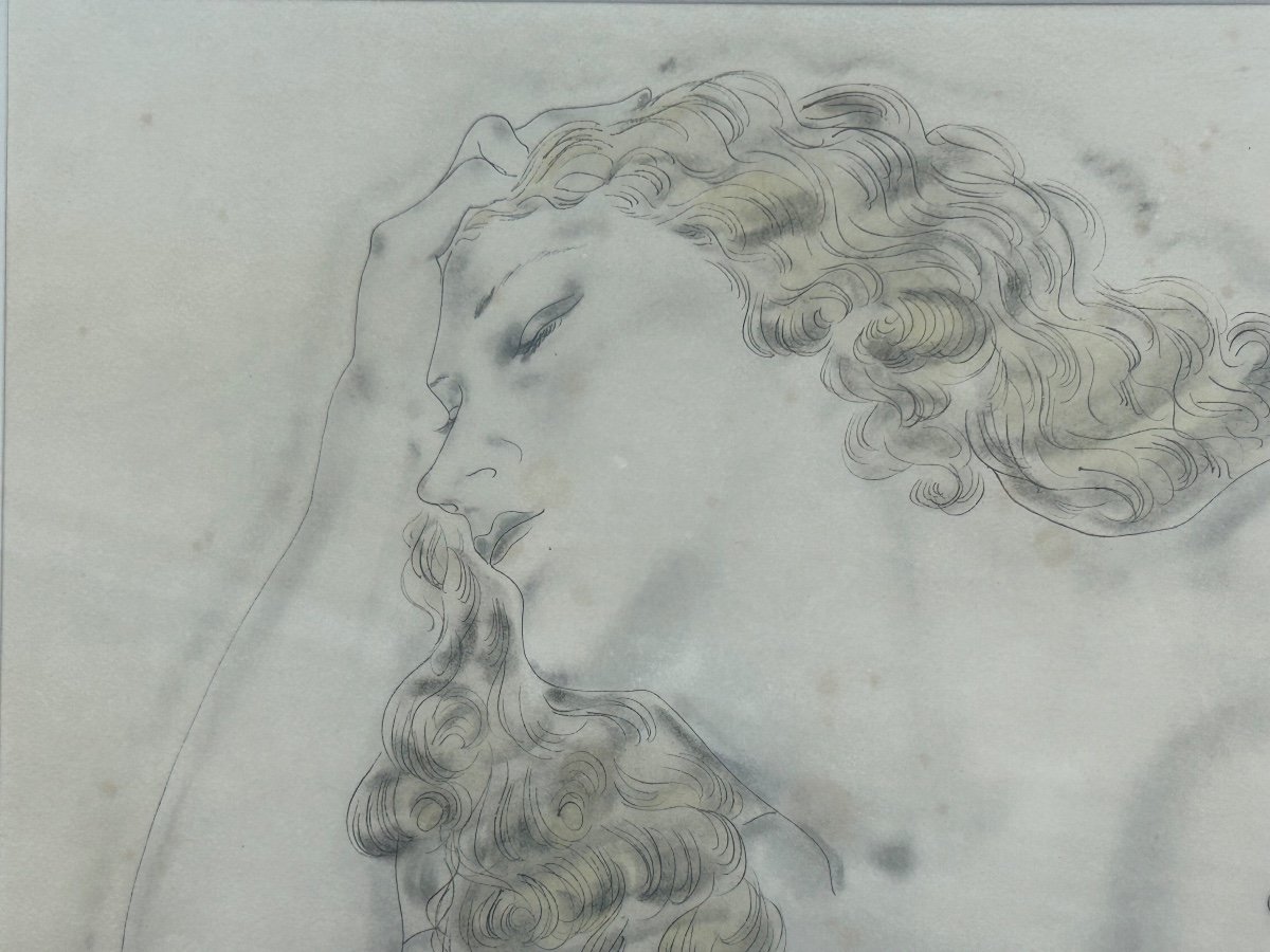 Tsuguharu Foujita (1886-1968) The Sleeping Blonde - Original Lithograph Early 20th Century -photo-5